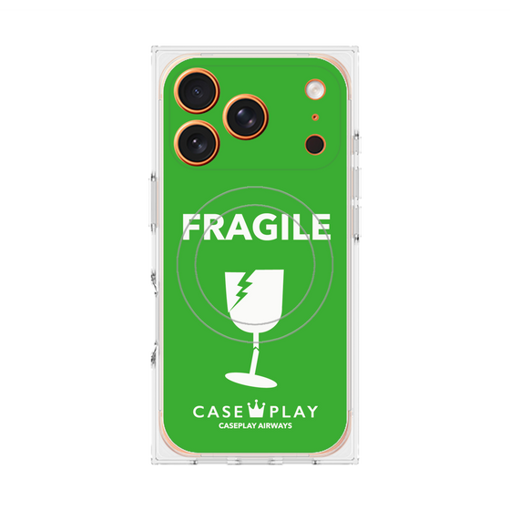 Premium Square Case with MagSafe［ FRAGILE - Green ］