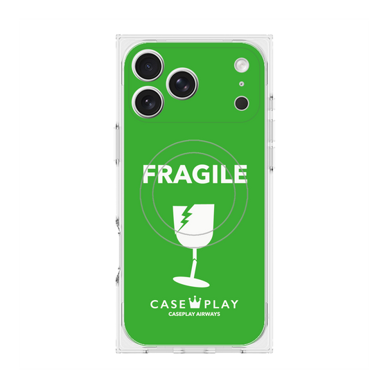 Premium Square Case with MagSafe［ FRAGILE - Green ］