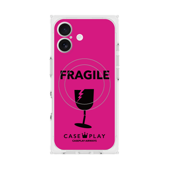 Premium Square Case with MagSafe［ FRAGILE - Pink ］