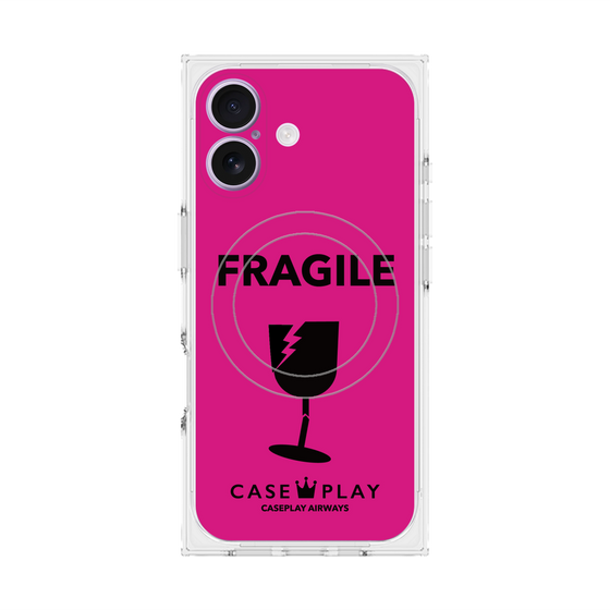 Premium Square Case with MagSafe［ FRAGILE - Pink ］