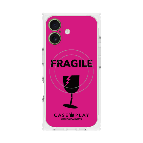 Premium Square Case with MagSafe［ FRAGILE - Pink ］