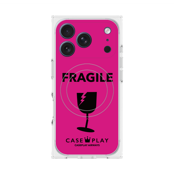Premium Square Case with MagSafe［ FRAGILE - Pink ］