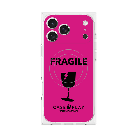 Premium Square Case with MagSafe［ FRAGILE - Pink ］