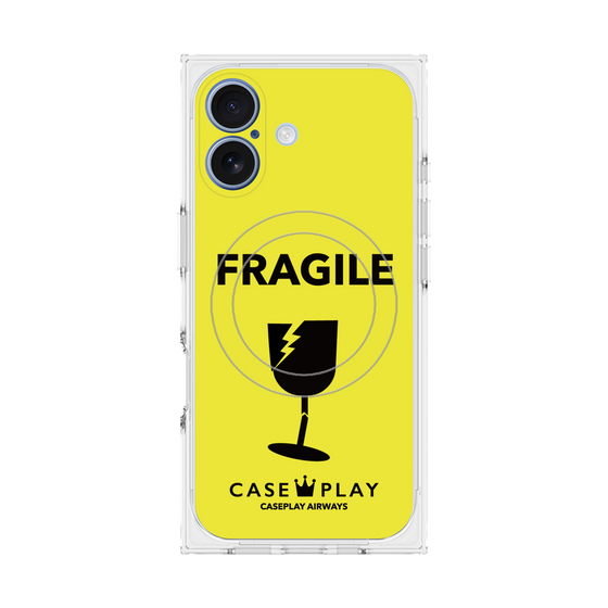 Premium Square Case with MagSafe［ FRAGILE - Yellow ］