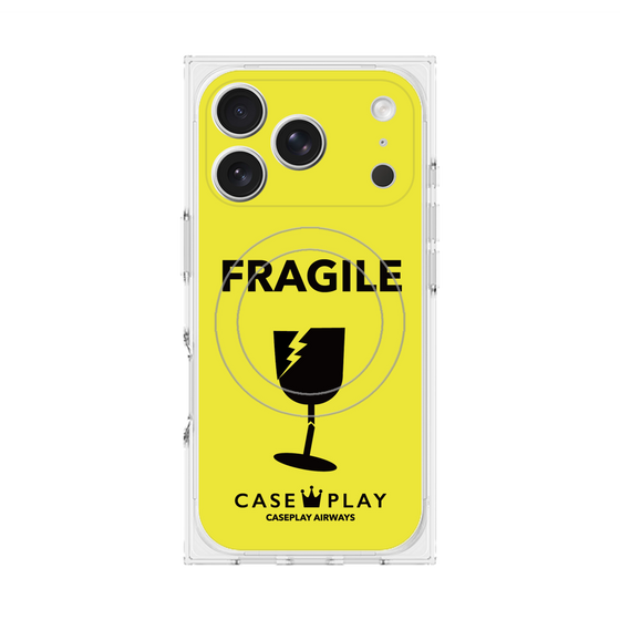 Premium Square Case with MagSafe［ FRAGILE - Yellow ］