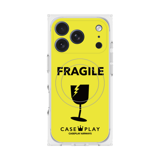 Premium Square Case with MagSafe［ FRAGILE - Yellow ］