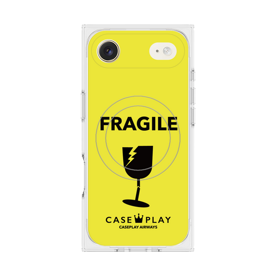 Premium Square Case with MagSafe［ FRAGILE - Yellow ］