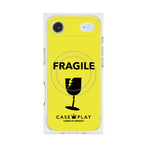 Premium Square Case with MagSafe［ FRAGILE - Yellow ］