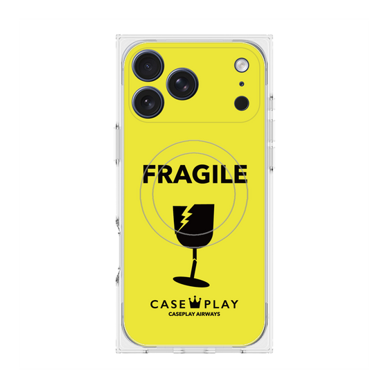 Premium Square Case with MagSafe［ FRAGILE - Yellow ］