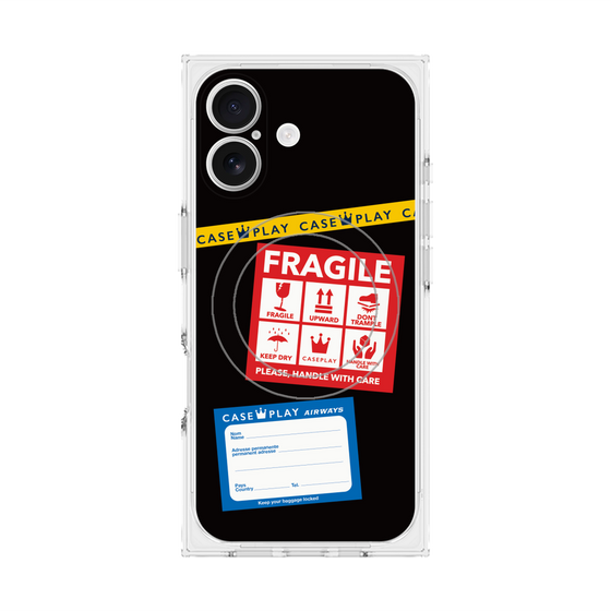 Premium Square Case with MagSafe［ FRAGILE Stickers - Black ］