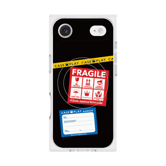 Premium Square Case with MagSafe［ FRAGILE Stickers - Black ］