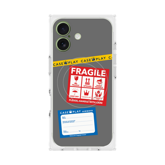 Premium Square Case with MagSafe［ FRAGILE Stickers - Gray ］