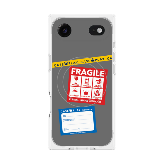 Premium Square Case with MagSafe［ FRAGILE Stickers - Gray ］