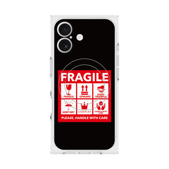 Premium Square Case with MagSafe［ FRAGILE Sticker - Black ］