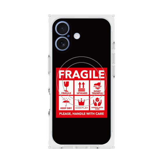 Premium Square Case with MagSafe［ FRAGILE Sticker - Black ］