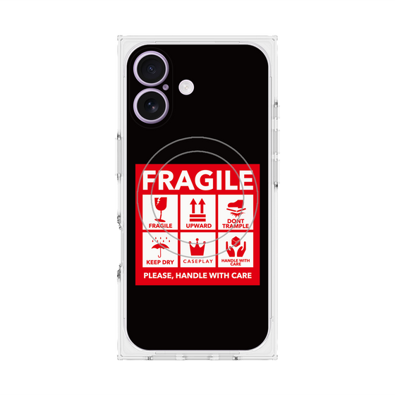 Premium Square Case with MagSafe［ FRAGILE Sticker - Black ］