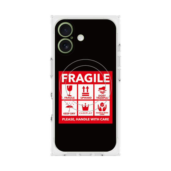 Premium Square Case with MagSafe［ FRAGILE Sticker - Black ］