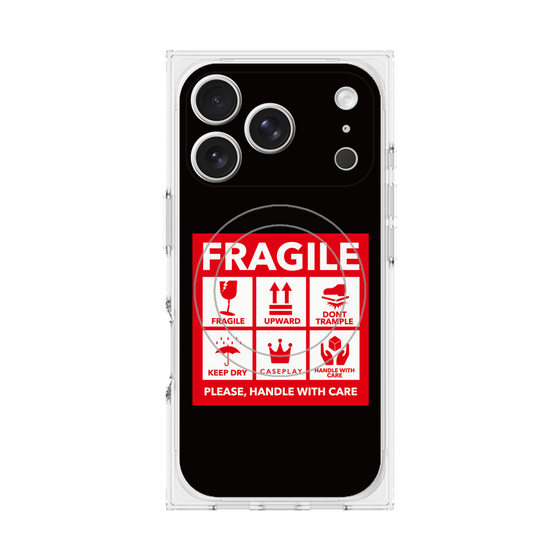 Premium Square Case with MagSafe［ FRAGILE Sticker - Black ］