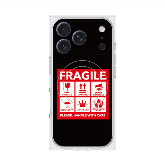 Premium Square Case with MagSafe［ FRAGILE Sticker - Black ］