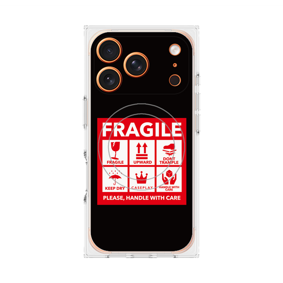 Premium Square Case with MagSafe［ FRAGILE Sticker - Black ］