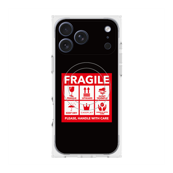 Premium Square Case with MagSafe［ FRAGILE Sticker - Black ］