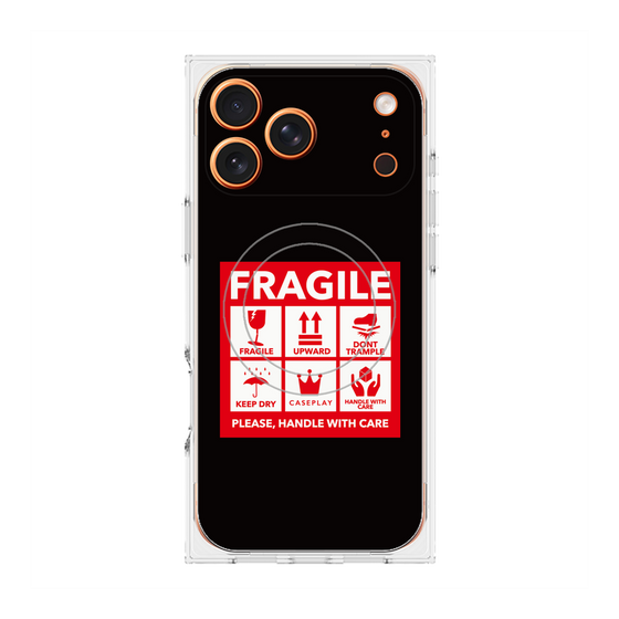 Premium Square Case with MagSafe［ FRAGILE Sticker - Black ］