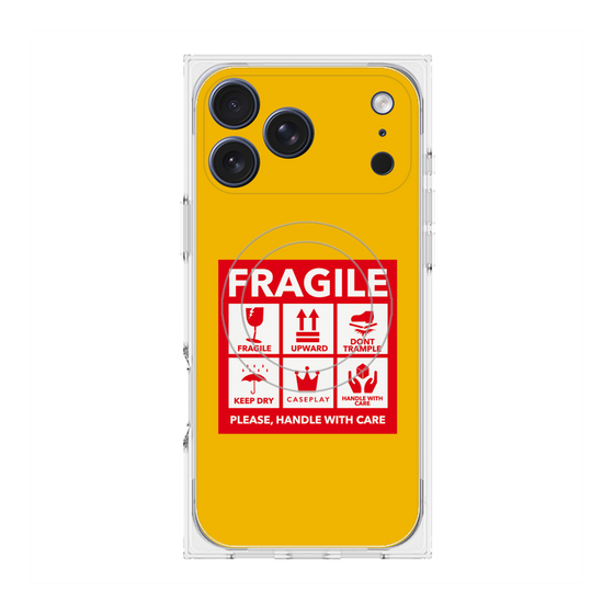Premium Square Case with MagSafe［ FRAGILE Sticker - Yellow ］