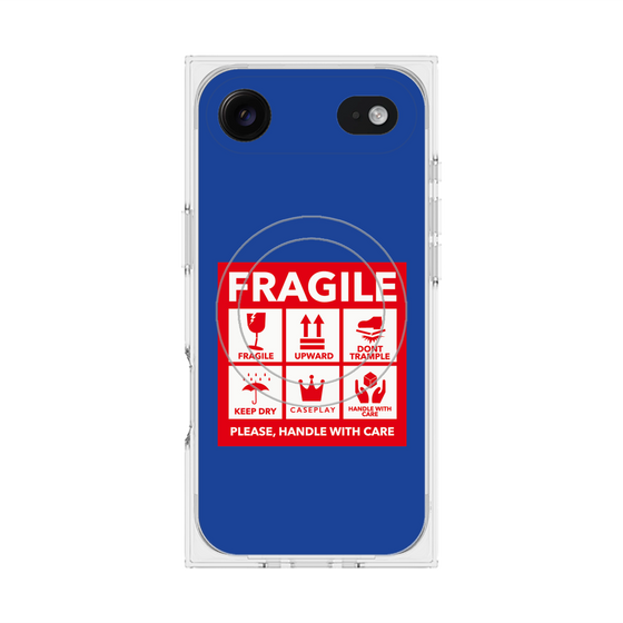 Premium Square Case with MagSafe［ FRAGILE Sticker - Blue ］