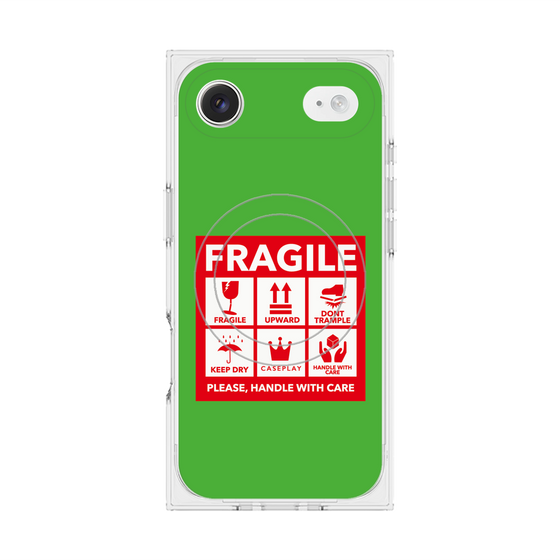 Premium Square Case with MagSafe［ FRAGILE Sticker - Green ］