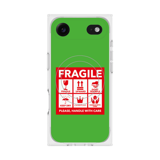 Premium Square Case with MagSafe［ FRAGILE Sticker - Green ］