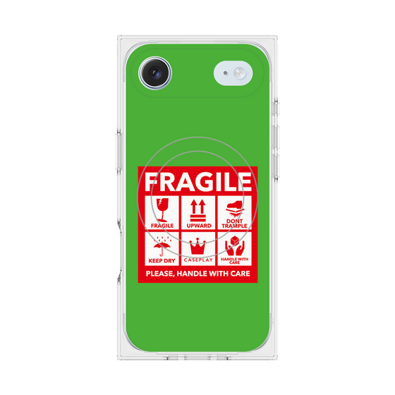 Premium Square Case with MagSafe［ FRAGILE Sticker - Green ］