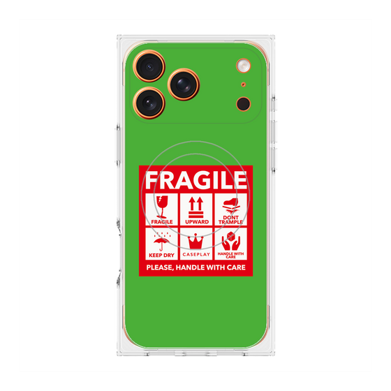 Premium Square Case with MagSafe［ FRAGILE Sticker - Green ］