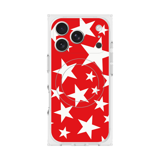 Premium Square Case with MagSafe［ Stars - Red ］