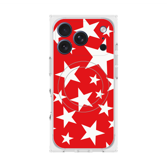 Premium Square Case with MagSafe［ Stars - Red ］