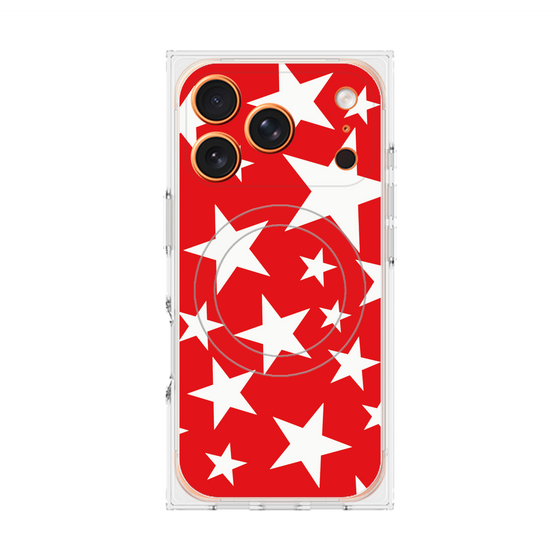 Premium Square Case with MagSafe［ Stars - Red ］