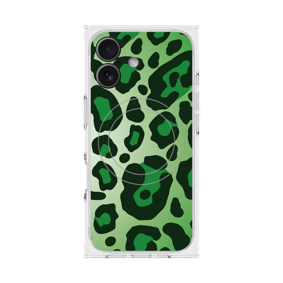 Premium Square Case with MagSafe［ Leopard - Green ］