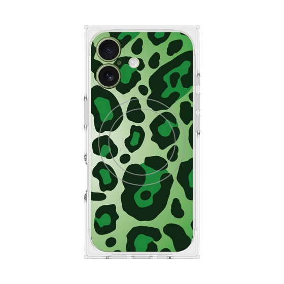 Premium Square Case with MagSafe［ Leopard - Green ］