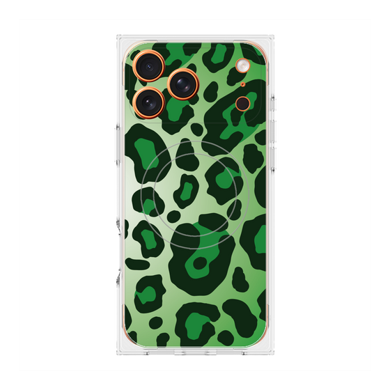 Premium Square Case with MagSafe［ Leopard - Green ］