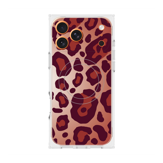 Premium Square Case with MagSafe［ Leopard - Red ］
