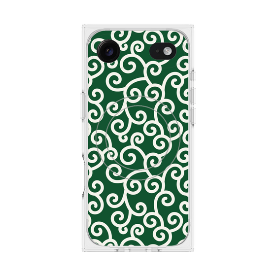 Premium Square Case with MagSafe［ Karakusa Pattern - Green ］