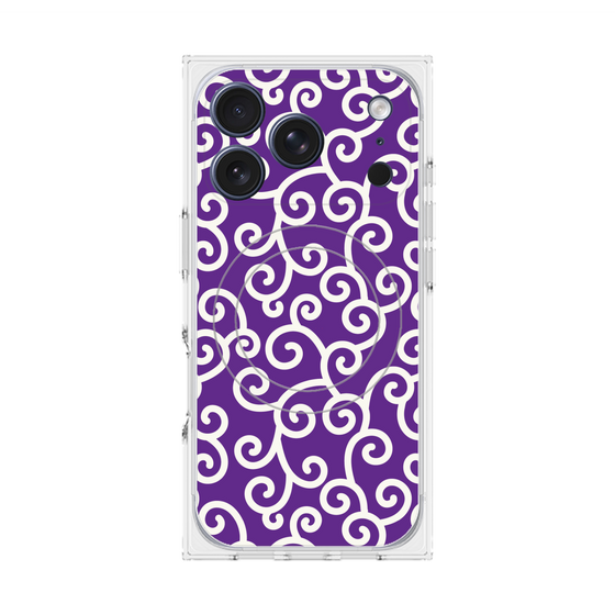 Premium Square Case with MagSafe［ Karakusa Pattern - Purple ］