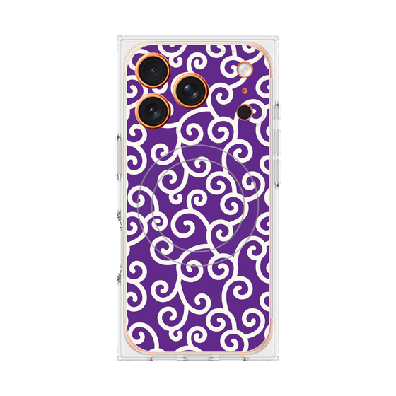 Premium Square Case with MagSafe［ Karakusa Pattern - Purple ］