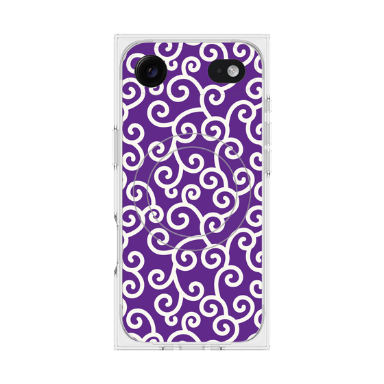 Premium Square Case with MagSafe［ Karakusa Pattern - Purple ］