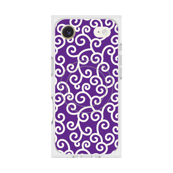 Premium Square Case with MagSafe［ Karakusa Pattern - Purple ］