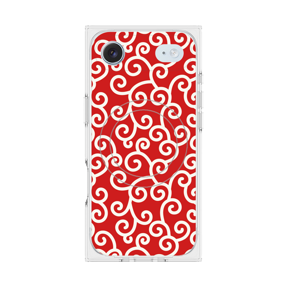 Premium Square Case with MagSafe［ Karakusa Pattern - Red ］