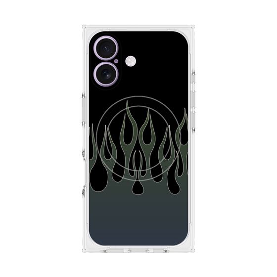 Premium Square Case with MagSafe［ Flame - Blue ］