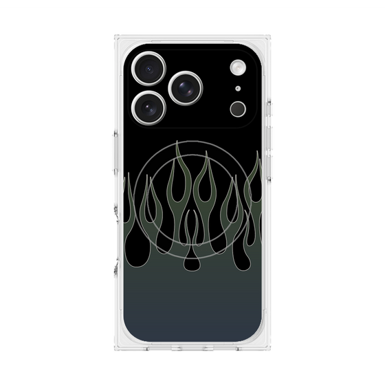 Premium Square Case with MagSafe［ Flame - Blue ］