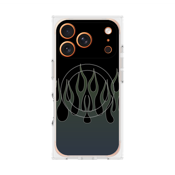 Premium Square Case with MagSafe［ Flame - Blue ］