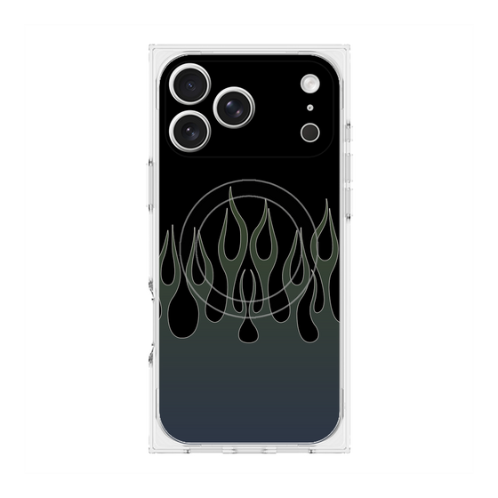 Premium Square Case with MagSafe［ Flame - Blue ］