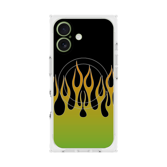 Premium Square Case with MagSafe［ Flame - Green ］